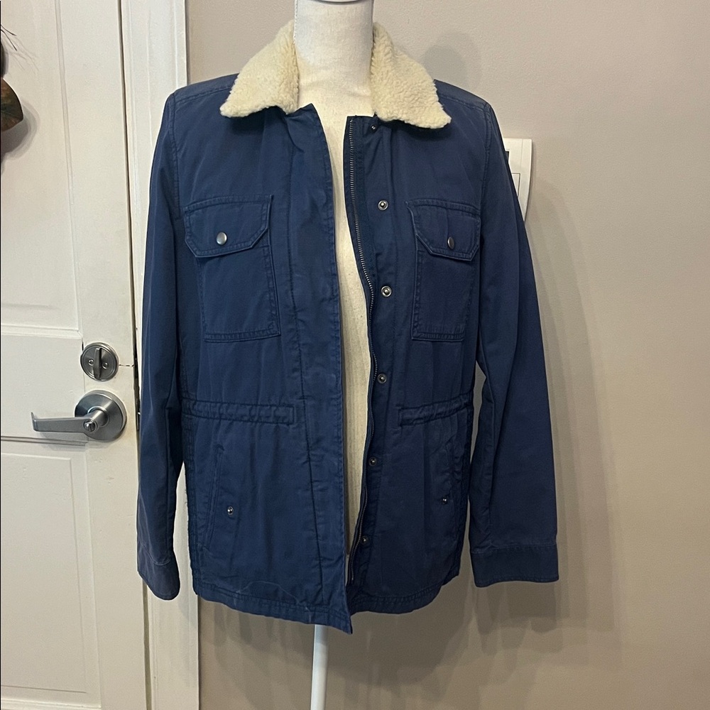 Gap Navy Jacket With Shearling Collar - image 1